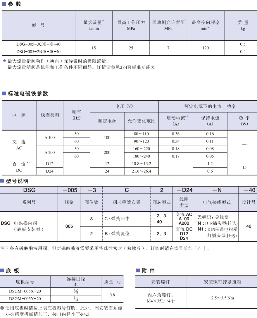 DSG-005系列油研电磁换向阀